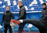 Предыгровая тренировка на стадионе «Авангард»