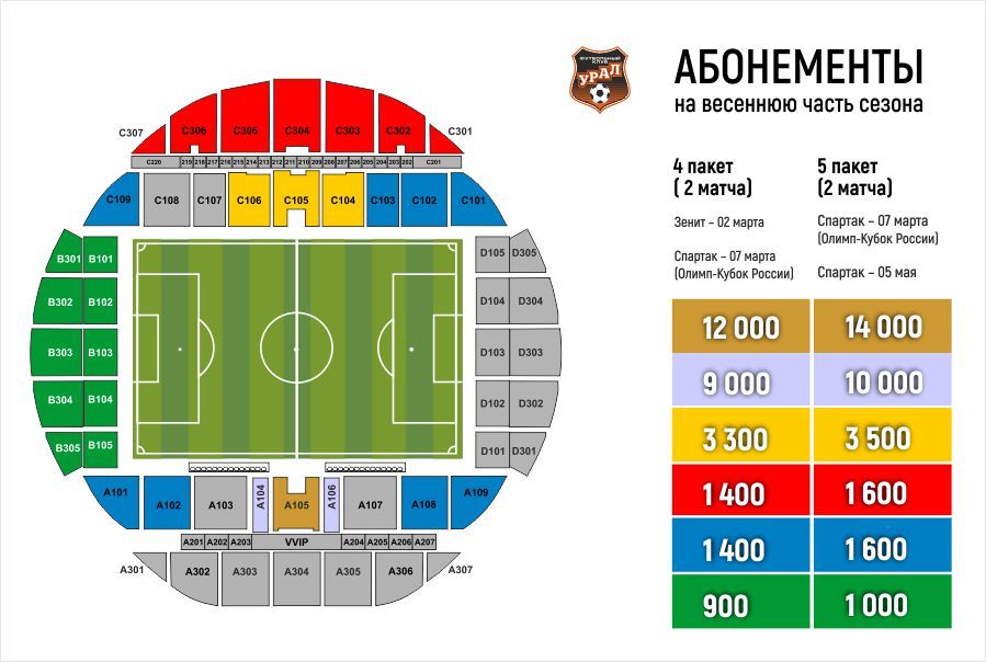 Екатеринбург арена схема секторов